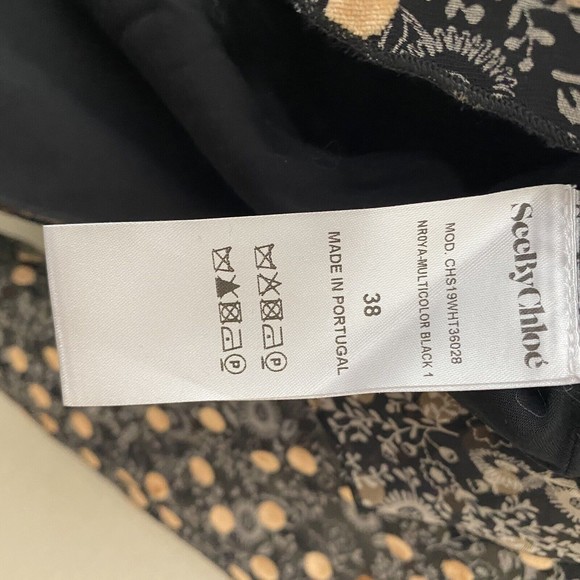 See by Chloe Womens Silk Blend Blouse Top Size 38 Floral Polkadot - Picture 9 of 10